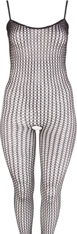 Mandy Mystery Lingerie –  Catsuit met Mesh Ontwerp en Open Kruis voor Erotische Toepassingen – Maat S/M – Zwart — thumbnail 4