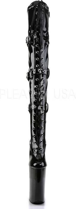 Pleaser - BEYOND-3028 Plateau Overknee Laarzen - Paaldans schoenen - 37 Shoes - Zwart — thumbnail 4