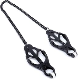Pinch Tepelklemmen - Pinces de M. Noir - Clover Clamps - Zwart met ketting — thumbnail 1