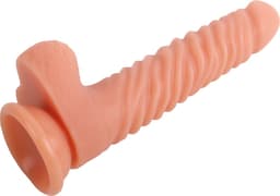 Banoch | Dildo siliconen ribbel | Beige — thumbnail 12