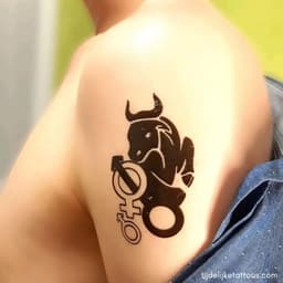 Bull Cuckold - BDSM - dominante mannelijke sekspartner - swingers - erotische tijdelijke tattoo - neptattoo volwassenen - erotiek voor vrouwen — thumbnail 2