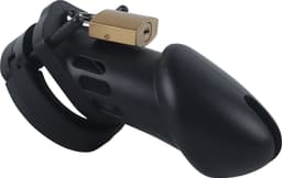 Banoch | Cockcage Black | siliconen | zwarte Chastity Cage met 5 ringen | medium / large — thumbnail 6