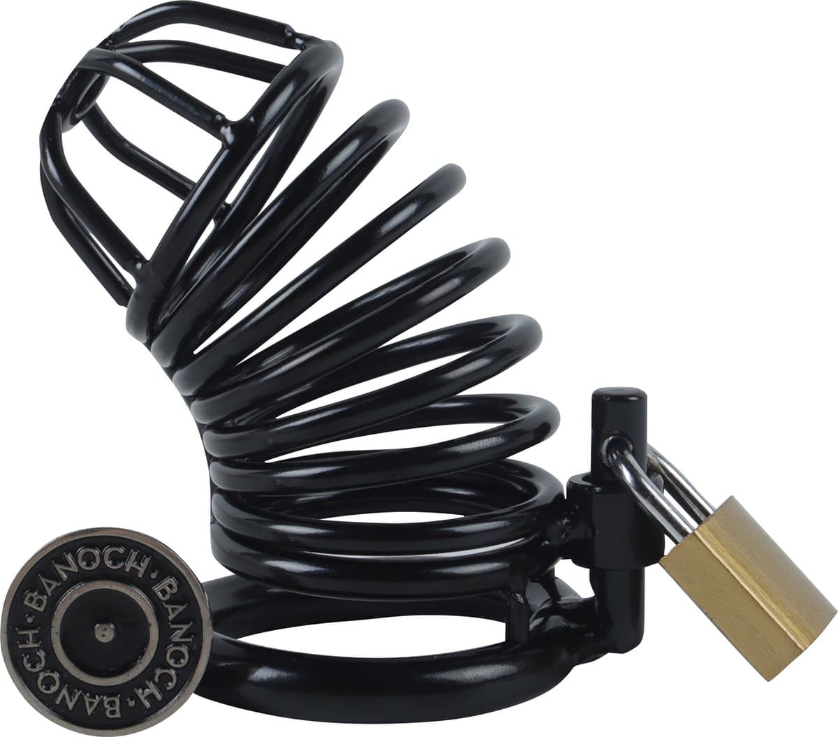 Banoch | Cockcage Zwart metaal | Chastity Cage met 3 ringen | 40 mm, 45 mm & 50 mm — afbeelding 1