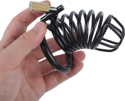 Banoch | Cockcage Zwart metaal | Chastity Cage met 3 ringen | 40 mm, 45 mm & 50 mm — thumbnail 3