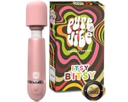 PureVibe® Itsy-Bitsy Mini Magic Wand Massager - Fluisterstil & Discrete Stimulator - Luxe Vibrator - Vibrators voor Vrouwen - Premium Clitoris Stimulator - Compacte Seksspeeltjes - Sex Toys voor vrouwen en koppels | Lady Pink
