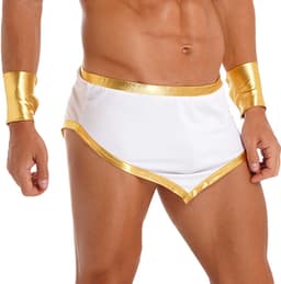 Erotische rollenspel ondergoed heren - Open kruis - Lingerie set met armbandjes - Sexy onderbroek - Stretch - Penis hangt vrij — thumbnail 1