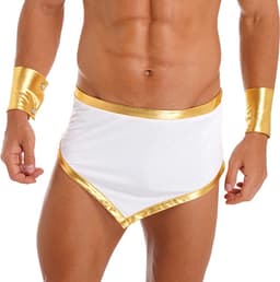 Erotische rollenspel ondergoed heren - Open kruis - Lingerie set met armbandjes - Sexy onderbroek - Stretch - Penis hangt vrij — thumbnail 3