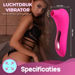 CheekyTreats Luchtdruk Vibrator – Air-Pulse Clitoris & G-Spot Stimulator – USB Oplaadbaar – 10 Standen – Waterdicht – Roze — thumbnail 2