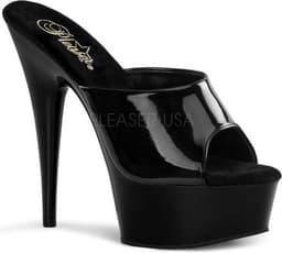 Pleaser - DELIGHT-601 Muiltjes - Paaldans schoenen - 42 Shoes - Zwart — thumbnail 1