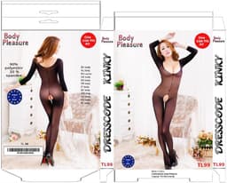 Body Pleasure TL99 Doorschijnende Bodystocking – Open Detail – Cadeaubox — thumbnail 2