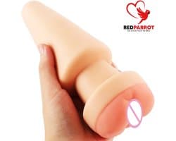 Mega buttplug met kunstvagina | XXL | Kont plug inclusief masturbator | 2 in 1 | Grote plug | Hoge kwaliteit