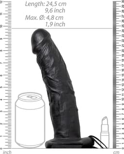 Hollow Strap-on without Balls - 8'' / 20,5 cm - Black — thumbnail 2