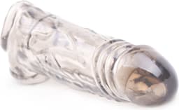 Penis Sleeve L Geaderd Black - Zeer gebruiksvriendelijk - Stevig Materiaal - Zwart Doorzichtig - Spannend voor koppels - Sex speeltjes - Sex toys - Erotiek - Sexspelletjes voor mannen en vrouwen – Seksspeeltjes - Penissleeve - Masturbator — thumbnail 1