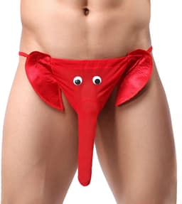 Olifant string met slurf voor mannen - rood - One size - Grappige Olifantenstring — thumbnail 1