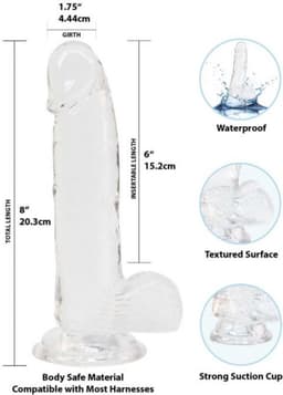 Crystal Addiction - Transparante Dildo - 19 cm — thumbnail 2
