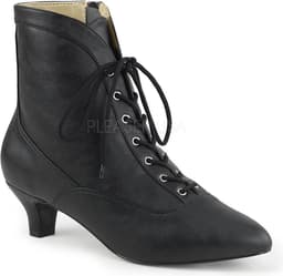 Fab-1005 enkellaars met veters en korte hak mat zwart - Steampunk Victoriaans - (EU 47 = US 16) - Pleaser Pink Label — thumbnail 1