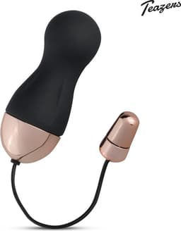Teazers - Glad Vibratie Eitje - Oplaadbaar - Sex Toys voor Vrouwen - Vibrators voor Vrouwen - Vibratie Ei met Afstandsbediening - Sex Toys voor Koppels - Zwart/Roségoud — thumbnail 1