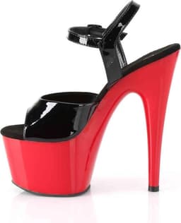 Pleaser - ADORE-709 Sandaal met enkelband, Paaldans schoenen - Paaldans schoenen - 39 Shoes - Zwart/Rood — thumbnail 3