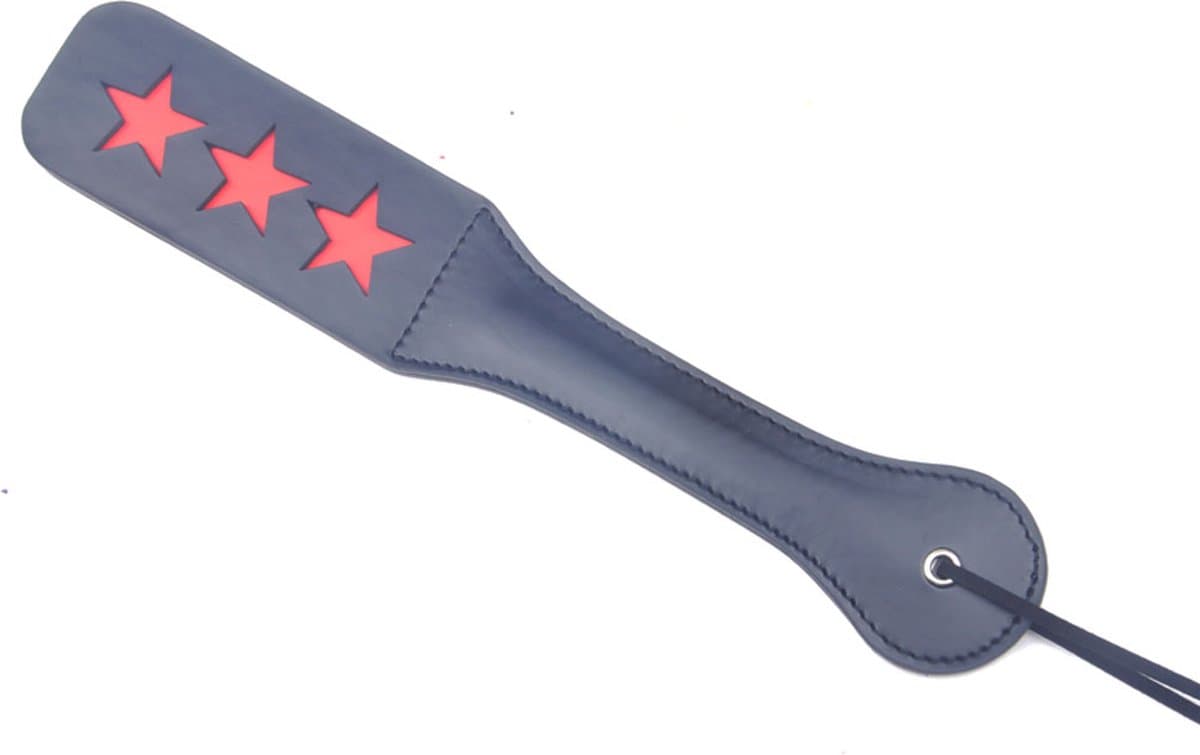 Spanking Paddle Triple Star - SM attribuut - Hoogwaardig kwaliteit - Voor volwassenen - Zwart - Kunststof - Spannend voor koppels - Sex speeltjes - Sex toys - Makkelijk in gebruik - Erotiek - Bondage - Sexspelletjes voor mannen en vrouwen — afbeelding 1