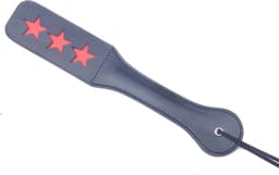 Spanking Paddle Triple Star - SM attribuut - Hoogwaardig kwaliteit - Voor volwassenen - Zwart - Kunststof - Spannend voor koppels - Sex speeltjes - Sex toys - Makkelijk in gebruik - Erotiek - Bondage - Sexspelletjes voor mannen en vrouwen — thumbnail 1