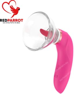 Tepel en Clitoris likker-zuiger en vibrator - 3 in 1 - Tong - Vacuüm - 10 standen — thumbnail 1