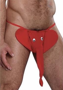Olifant string met slurf voor mannen - rood - One size - Grappige Olifantenstring — thumbnail 5