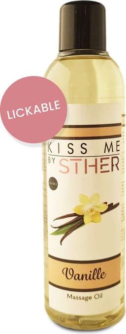 Sther Premium Massageolie - Vanille - 250ml - Natuurlijk Glijmiddel op Oliebasis - Met Avocado-olie - Langdurig Glijvermogen — thumbnail 1