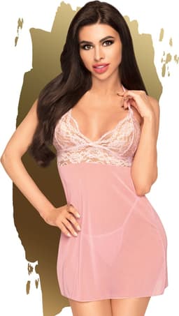 Penthouse Lingerie Bedtime story - Erotische Babydoll met String - Maat S/M - Roze — thumbnail 4