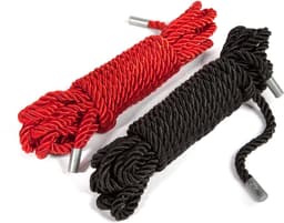 Fifty Shades Restrain Me Bondage Rope Twin Pack - Zwart/ Zilver — thumbnail 2