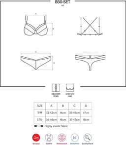 Obsessive Kanten BH-Set - Erotische Lingerie - Maat S/M - Wit — thumbnail 13