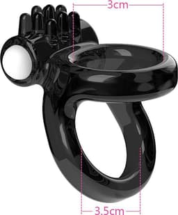 Quick Relief Double Pleasure™ Cockring - Penis ring - Sex Toys voor Mannen - Zwart — thumbnail 2