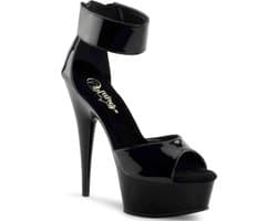 Pleaser - DELIGHT-670-3 Sandaal met enkelband - US 9 - 39 Shoes - Zwart