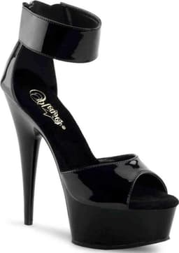 Pleaser - DELIGHT-670-3 Sandaal met enkelband - US 9 - 39 Shoes - Zwart — thumbnail 1