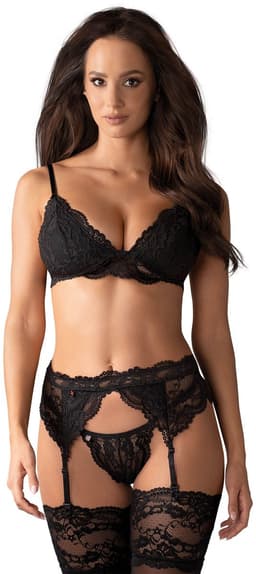 Obsessive Driedelig Kanten Lingeriesetje - S/M — thumbnail 3