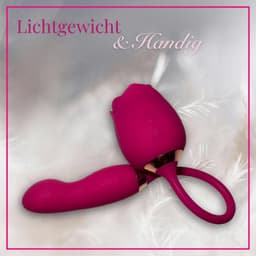SlipperyHeights® Twila - 2 in 1 Luchtdruk Stotende Roos Vibrator - Clitoris Satisfy en G-Spot Stimulatie - Intense 20 Standen - Siliconen Sex Toy voor Vrouwen - Dildo - Fuchsia — thumbnail 4