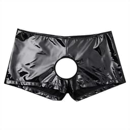 PU Leer boxershort heren - Open kruis en billen - Porno onderbroek - Latex look — thumbnail 5