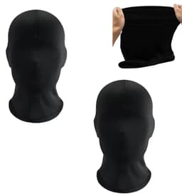 2 Stuks - zwarte - volledige gezichtsmaskers gezichtsloze huid maskers - Halloween cosplay spandex kapmasker-Halloween hoofddeksel — thumbnail 1
