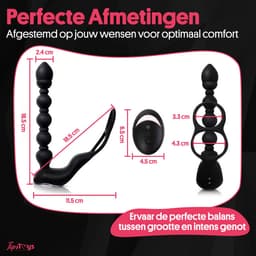 TipsToys® Prostaat Vibrator - met Afstandsbediening - Cockring & Penis Ring - Verwarmende Buttplug & Prostate Massager - 10 Stille Standen - Sex Toys voor Mannen, Koppels & Beginners - P Spot Stimulator - Vibrerende Dildo Anaal - Zwart — thumbnail 5