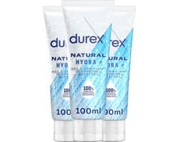 Durex Glijmiddel Natural - Hydraterend - 100% natuurlijk - 100ml x3