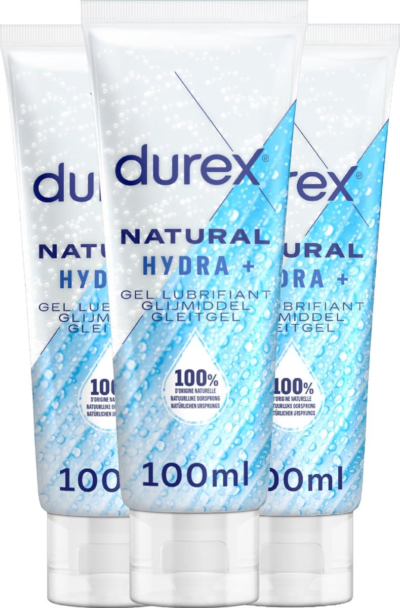 Durex Glijmiddel Natural - Hydraterend - 100% natuurlijk - 100ml x3 — afbeelding 1