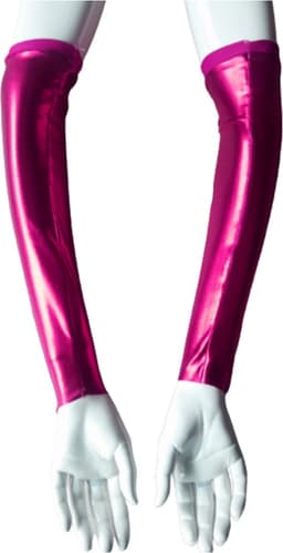 Sexy Handschoenen S/M Roze lange lak handschoen Glans Shiny Lakleer valentijn Gogo dancing dans accessoiren lange vingerloze gloves — thumbnail 2