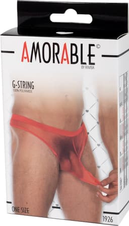 Amorable - Transparante Herenstring Met Penis Slurf - Rood - One Size — thumbnail 2