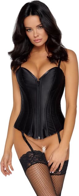 Sexy Mat Zwart Corset - Small — thumbnail 1