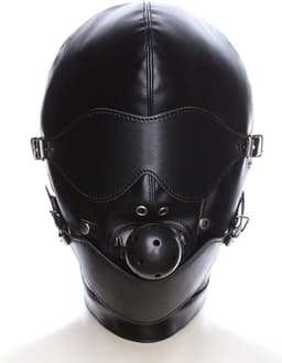 Smooth Leatherlook SM Fetish Gagball Masker Zwart - Spannend voor koppels - Masker - Sex speeltjes - Sex toys - SM toys - Erotiek - Bondage - Sexspelletjes voor mannen en vrouwen – Seksspeeltjes - SM masker - Fetish masker - Gagmask - Bondage masker — thumbnail 3