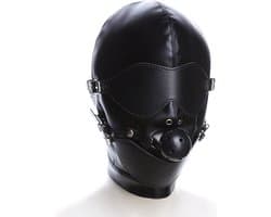 Smooth Leatherlook SM Fetish Gagball Masker Zwart - Spannend voor koppels - Masker - Sex speeltjes - Sex toys - SM toys - Erotiek - Bondage - Sexspelletjes voor mannen en vrouwen – Seksspeeltjes - SM masker - Fetish masker - Gagmask - Bondage masker
