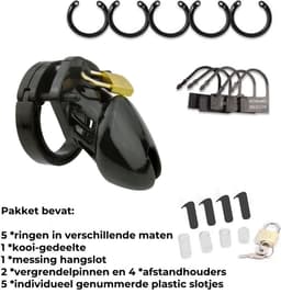 Intenz® Kuisheidskooi - Zwart - Chastity Cage - Small - Peniskooi - Sex Toys voor Koppels - Inclusief Slotje — thumbnail 4