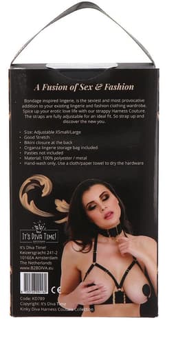 Kinky Diva Harnassen - Open Cup Bra Plus O-Ring Collar — thumbnail 5