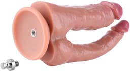 Hismith Dubbele Dildo met Zuignap 19,5 cm – Dual Density Siliconen Dildo – KlicLok — thumbnail 5