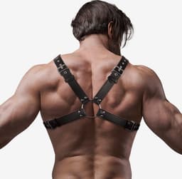 FETISH SUBMISSIVE ATTITUDE | Fetish Submissive Attitude - Eco Leather Crossed Chest Strap Harness Men — thumbnail 5