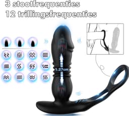 IntiMate® P SpotMaster - Prostaat Stimulator voor Mannen - Anale Vibrator met Dubbele Penisringen - 3 in 1 Buttplug voor Mannen - Seksspeeltje voor Mannen - Vibrerende Dildo met Penisring - Prostaat Massager Sex Toys voor Mannen - Stotende Buttplug — thumbnail 8